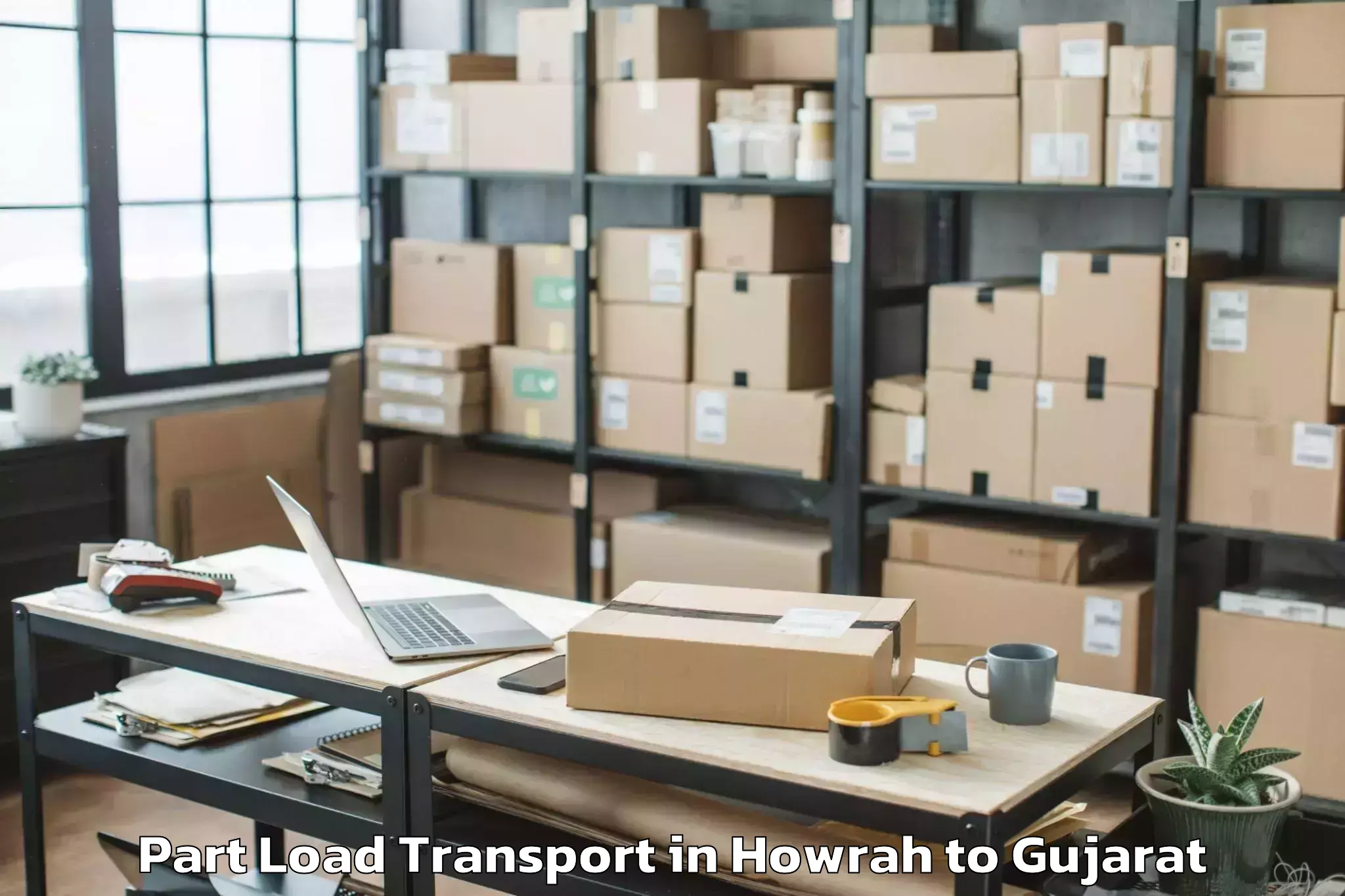 Get Howrah to Visnagar Part Load Transport